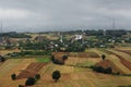 Photo of a combination of nature and building towers in the beautiful city of Samson in Turkey with a cloudy sky