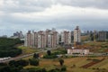 Photo of a combination of nature and residential town with tower building in the beautiful city of Samson in Turkey with cloudy