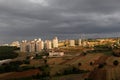 Photo of a combination of nature and residential town with tower building in the beautiful city of Samson in Turkey with cloudy