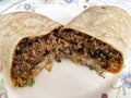 Common Burrito With Rice, Beans and Sour Cream