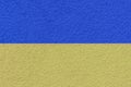 Photo of an concrete wall in a slight out of focus, toned in blue and yellow as the flag of Ukraine to use as a background