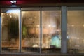 Photo of condensation on glass window restaurant diner closed Royalty Free Stock Photo