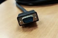 Photo connector cable or often called a VGA cable, to connect a computer device to a projector screen Royalty Free Stock Photo