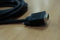 Photo connector cable or often called a VGA cable, to connect a computer device to a projector screen Royalty Free Stock Photo