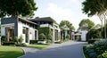 Ai generated a contemporary home with a spacious driveway