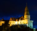 Photo of Corvin Castle which is histirical landmark on sunset