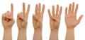 A photo of counting hands with clipping paths