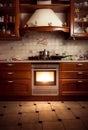 Photo of country style kitchen with hot oven Royalty Free Stock Photo