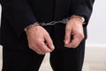 Arrested man in handcuffs Royalty Free Stock Photo