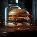 Photo Cutting edge technology transforms ingredients into mouthwatering burger Home innovation