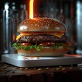 Photo Cutting edge technology transforms ingredients into mouthwatering burger Home innovation