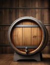 Photo Of 3D Beer Barrel Wooden Texture Background. Generative AI Royalty Free Stock Photo