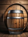 Photo Of 3D Beer Barrel Wooden Texture Background. Generative AI Royalty Free Stock Photo