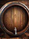 Photo Of 3D Beer Barrel Wooden Texture Background. Generative AI Royalty Free Stock Photo