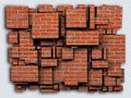 Photo 3D cubes effect bricks. 3D rendering.