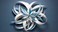 Startling 3d Paper Art Sculptures: Blue Flower With White Petals