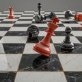 Photo 3D rendering of chess board, representing strategic business decisions Royalty Free Stock Photo