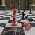 Photo 3D rendering of chess board, representing strategic business decisions Royalty Free Stock Photo