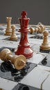 Photo 3D rendering of chess board, representing strategic business decisions Royalty Free Stock Photo