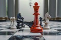 Photo 3D rendering of chess board, representing strategic business decisions