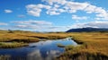 Norwegian-inspired Marshy Desert Landscape In Lone Ranges, Nevada Royalty Free Stock Photo
