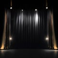 Ai generated a dark stage with a red curtain and theatrical lighting Royalty Free Stock Photo