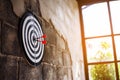 Photo darts that stick to the target, Concept to target marketing or in the way business, The businesses must have a goal the driv