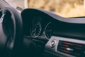 Photo of a dashboard in a BMW e90 3 series. Royalty Free Stock Photo