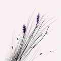 Minimalistic Lavender Illustration With Delicate Brushwork