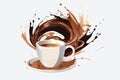 Photo of a delicious cup of coffee with a burst of chocolate flavor Royalty Free Stock Photo