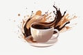 Photo of a delicious cup of coffee with a drizzle of chocolate goodness Royalty Free Stock Photo