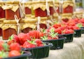 farmer's market organic strawberry harvest jam preserves
