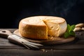 Photo delicious pieces of cheese on a dark background