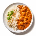 Digitally Enhanced Curry Plate On White Background