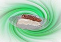 Mint chocolate dessert ice cream sweet food luxury swirls background soft cake slice glass dish bowl Royalty Free Stock Photo