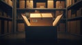 photo delivery box open Royalty Free Stock Photo