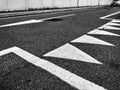 Photo depicting road signs on the ground. road signs have uniformed globally, creating unique signals for all. Royalty Free Stock Photo