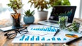 Productive Chaos: Businessperson Analyzing Reports on Cluttered Desk Royalty Free Stock Photo