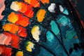 This photo depicts a close-up view of a butterfly wing, revealing its vibrant and colorful patterns, Abstract background inspired Royalty Free Stock Photo