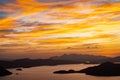 Photo depicts a dramatic sunset from Mount Tapyas, Coron, Philippines Royalty Free Stock Photo