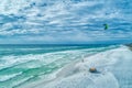 Aerial View of a Kite Surfer about to Hit the Water Royalty Free Stock Photo