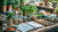 Garden Planning Essentials: Seed Packets, Tools, and Notebook on a Table for Organizing Your Dream Garden