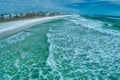 Overwater Curved-Earth View of a Beautiful Stretch of 30A Beach