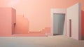 Serene Pastel Oil Painting With Minimalist Style And Vibrant Stage Backdrops