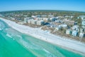 Cool Aerial Curved-Earth Panorama of Santa Rosa Beach  Florida Royalty Free Stock Photo