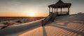 Photo of desert with endless white sand.