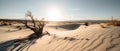 Photo of desert with endless white sand.