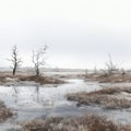 Frozen Swamp: A Photorealistic Rendering Of Desolate Arctic Tundra