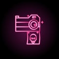 Photo, dia de muertos neon icon. Simple thin line, outline vector of dia de muertos icons for ui and ux, website or mobile