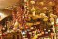 Different dried fruits in the bazaar in Istanbul